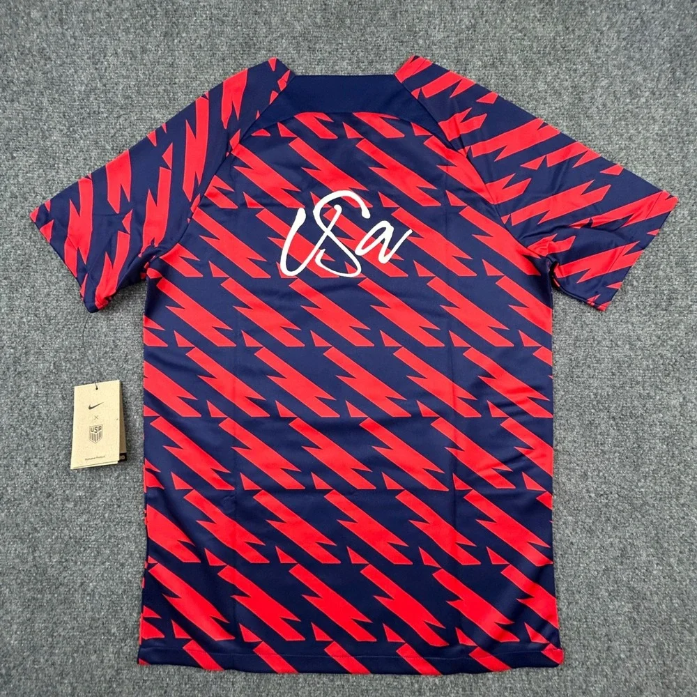 Nike USWNT Jersey Mens M Red Blue Dri Fit 2023 USA Soccer Academy Pro Pre-Match - Picture 5 of 14